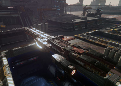 Caterpillar landing at Lorville